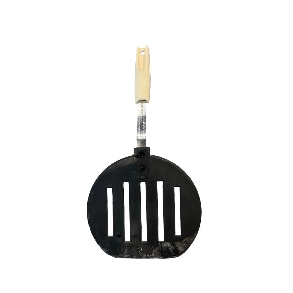 Vintage Koco Japan Slotted Spatula Black Nylon Cream Handle MCM Kitchen Utensil